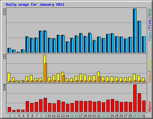 Daily usage for January 2011