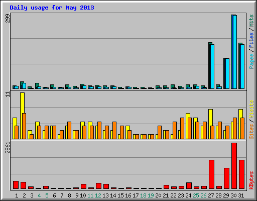 Daily usage for May 2013