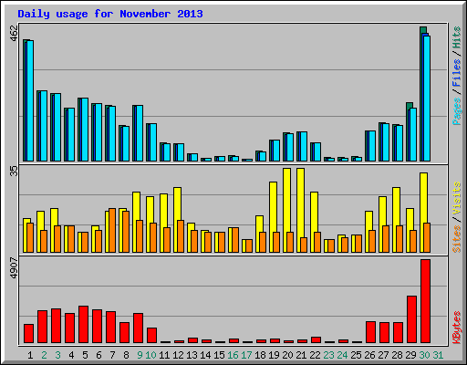 Daily usage for November 2013