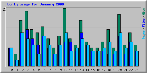 Hourly usage for January 2009
