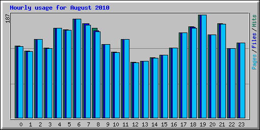 Hourly usage for August 2010