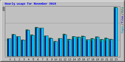 Hourly usage for November 2010