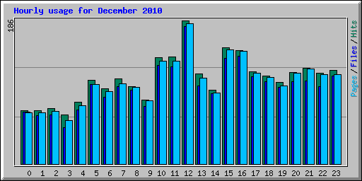 Hourly usage for December 2010