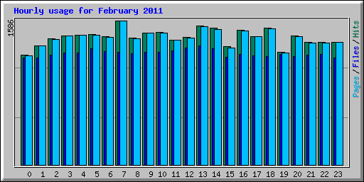 Hourly usage for February 2011
