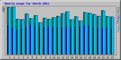 Hourly usage for March 2011