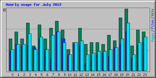 Hourly usage for July 2012