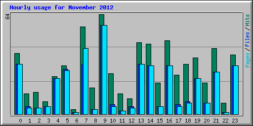 Hourly usage for November 2012
