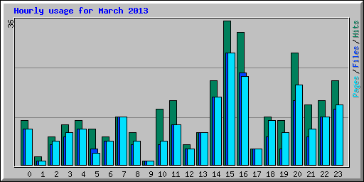 Hourly usage for March 2013