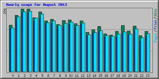 Hourly usage for August 2013