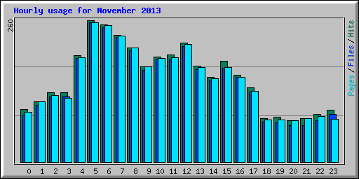 Hourly usage for November 2013