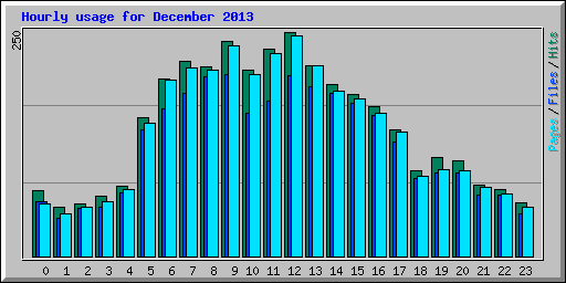 Hourly usage for December 2013