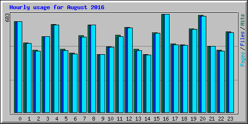 Hourly usage for August 2016