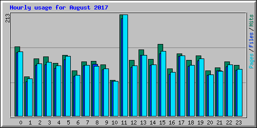 Hourly usage for August 2017