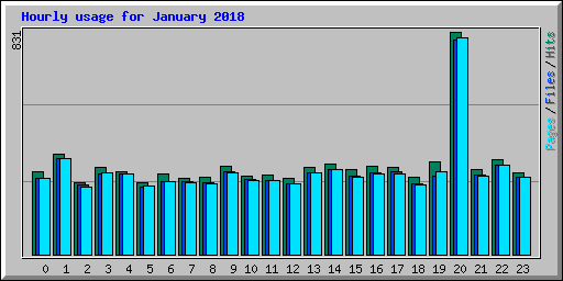 Hourly usage for January 2018